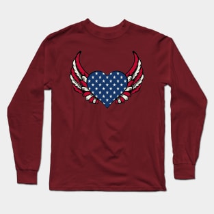 American Heart USA flag Long Sleeve T-Shirt